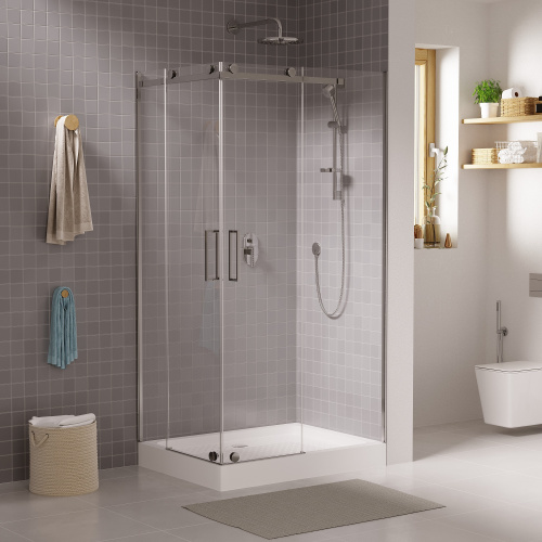 Душевой уголок Grossman Cosmo GR-1120R 120х90 стекло прозрачное профиль хром без поддона - фото 2